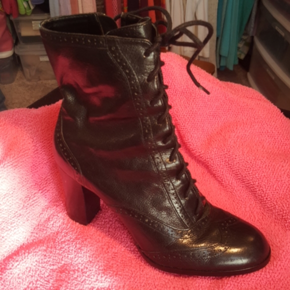 JOAN & DAVID ♡ CIRCA (C Jaggie) Soft Black Italian Leather Heeled Boots 5.5 - Picture 14 of 16